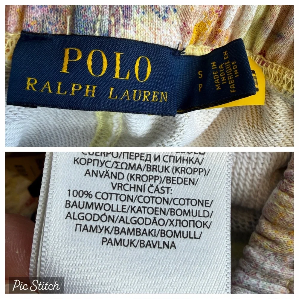 Polo Ralph Lauren Multicolor Paint Splatter Print Terry Jogger Sweatpants Small